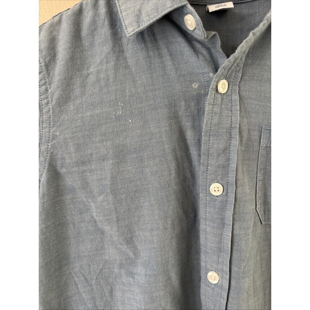 GAP Kids Boys Size M 8 Blue Oxford Long Sleeve Button Down 100% Cotton Shirt - Picture 3 of 7